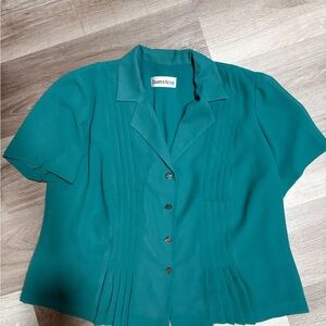 Danny & Nicole Teal Women's Top. Size 16w